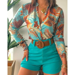 Women's Casual Set Manufacturer - Light Cooked Digital Printed Shirt & Shorts
