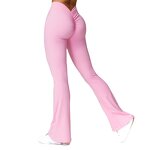 Yoga Pants Manufacturer - High Waist Flared Wide Leg Butt Lifting Solid