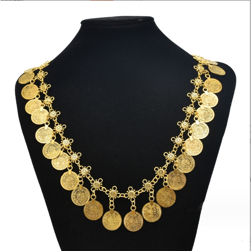 Necklace Jewelry Manufacturer - Retro Tassel Coin Exaggerated Collarbone Chain