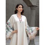 Muslim Abaya Dress Manufacturer - Long Robe V-Neck with Tassel