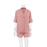 Pajamas Set Manufacturer - 100% Cotton Short Sleeve Leopard Print Lounge