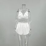 Pajamas Set Manufacturer - Sleeveless 2 Piece Silk Satin Sleepwear