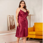 Satin Sleep Dress Manufacturer - with Suspenders Large Size Sexy Silhouette