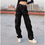 Jeans Manufacturer - Multi Pocket Workwear Straight Leg High Waist Slimming
