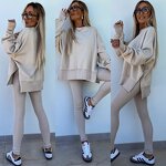 Women's Casual Suit Manufacturer - Tight Pants & Loose Sweatshirt Two-Piece Set