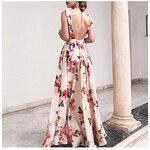 Suspender Dress Manufacturer - Leaky Back Print Large Swing Sleeveless for Summer
