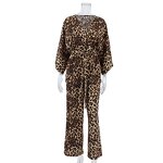 Pajamas Set Manufacturer - Leopard Print Long Sleeves Loose Two-Piece