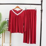 Pajamas Set Manufacturer - Long Sleeve V-Neck Casual Comfortable Homewear