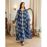 Muslim Party Dress Manufacturer - Elegant Mesh Embroidered for Autumn & Spring