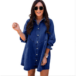 Denim Skirt Manufacturer - Casual Ruffled Collar Button Up Shirt Style
