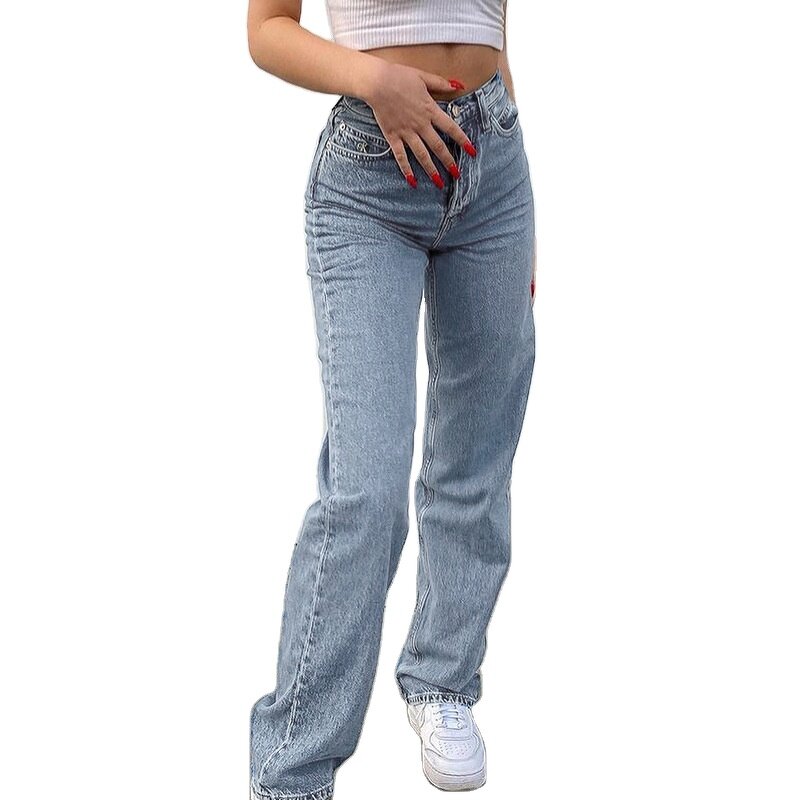 Jeans Manufacturer - High Waist Loose Butterfly Printed