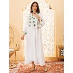 Muslim Abaya Dress Manufacturer - Satin Embroidered Maxi Evening for Autumn