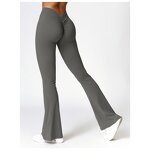 Yoga Pants Manufacturer - High Waist Flared Wide Leg Butt Lifting Solid