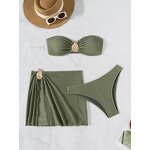 Bikini Set Manufacturer - 3 Piece with Wrap Coverup Bandeau Triangle