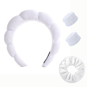 Spa Headband Set Manufacturer - with Wristband Puffy Sponge Non Slip