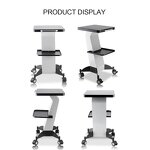 Esthetician Rolling Trolley - Cart With Tray Wheels and Stand for Beauty Machines