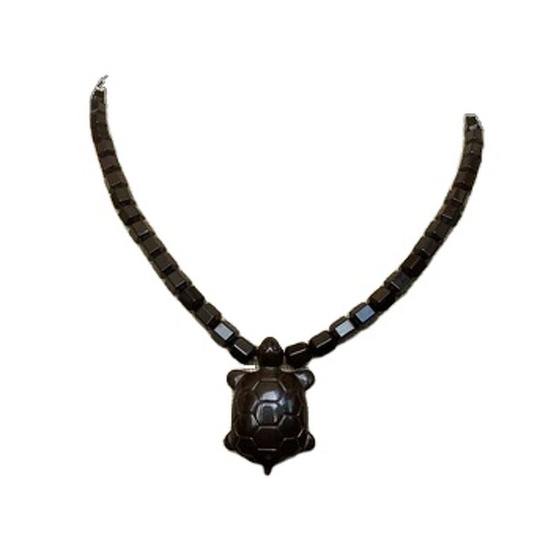 Orgone Pendant Necklace - Black Tourmaline Amethyst 3mm Layered Beaded