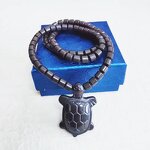 Orgone Pendant Necklace - Black Tourmaline Amethyst 3mm Layered Beaded