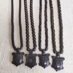 Orgone Pendant Necklace - Black Tourmaline Amethyst 3mm Layered Beaded