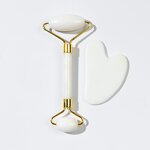 White Jade Roller Set - 100% Natural Custom Logo Gua Sha Skincare Tools
