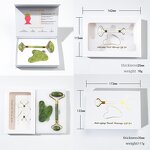 Jade Roller Gua Sha Set - Real Crystal Face Facial Massager with Box