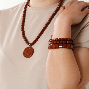 Tourmaline Jewelry Set - Indonesia Magnetic Pendant Bracelet Infrared Therapy