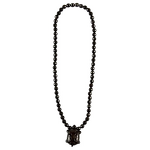 Amethyst Tourmaline Necklace - Black 3mm Layered Negative Ion Energy Pendant