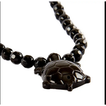 Amethyst Tourmaline Necklace - Black 3mm Layered Negative Ion Energy Pendant