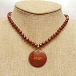 Orgone Pendant Necklace - Black Tourmaline Amethyst 3mm Layered Beaded