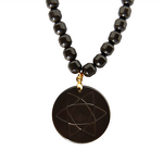 Orgone Pendant Necklace - Black Tourmaline Amethyst 3mm Layered Beaded