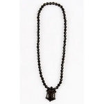 Orgone Pendant Necklace - Black Tourmaline Amethyst 3mm Layered Beaded