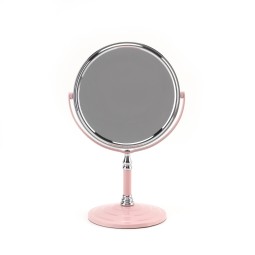 Roman Column Mirror Factory - HD Double-Sided Magnification Metal Table Top Custom Logo Pink Beauty