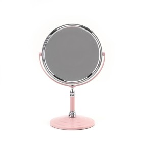 Roman Column Mirror Factory - HD Double-Sided Magnification Metal Table Top Custom Logo Pink Beauty
