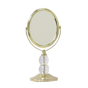 Oval Desktop Mirror Factory - Hot Selling 3 Inches Fancy Design Double Sided Crystal Handle Magnifying