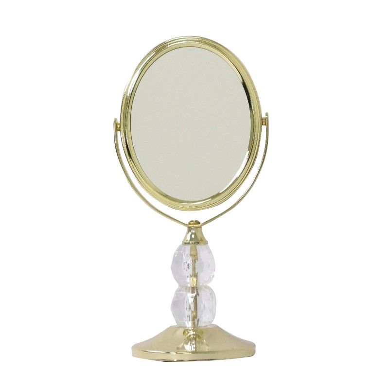 Oval Desktop Mirror Factory - Hot Selling 3 Inches Fancy Design Double Sided Crystal Handle Magnifying
