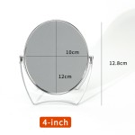 Folding Makeup Mirror Manufacturer - Small Office Bathroom Three-Way 2x Magnifying Oval Rotating Metal Base