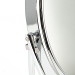 Folding Makeup Mirror Manufacturer - Small Office Bathroom Three-Way 2x Magnifying Oval Rotating Metal Base
