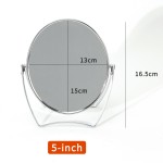 Folding Makeup Mirror Manufacturer - Small Office Bathroom Three-Way 2x Magnifying Oval Rotating Metal Base