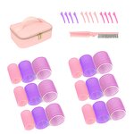 Hair Rollers Set Manufacturer - Pink Purple Jumbo with Spiral Self Grip
