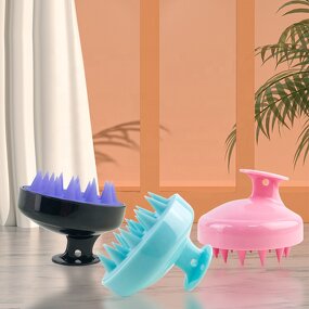Shampoo Massage Brush Manufacturer - Silicone Detangling Round Portable