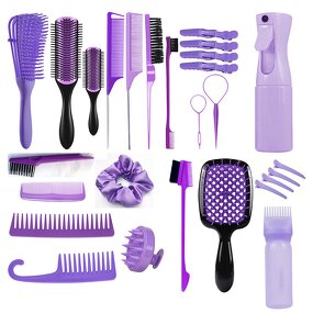 Hairbrush Comb Set Manufacturer - 27pcs Classic with Detangling Edge & Spray Bottle