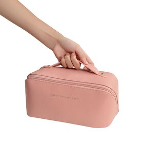 Makeup Bag Manufacturer - Fashion Custom Logo Double Zipper Waterproof Pu