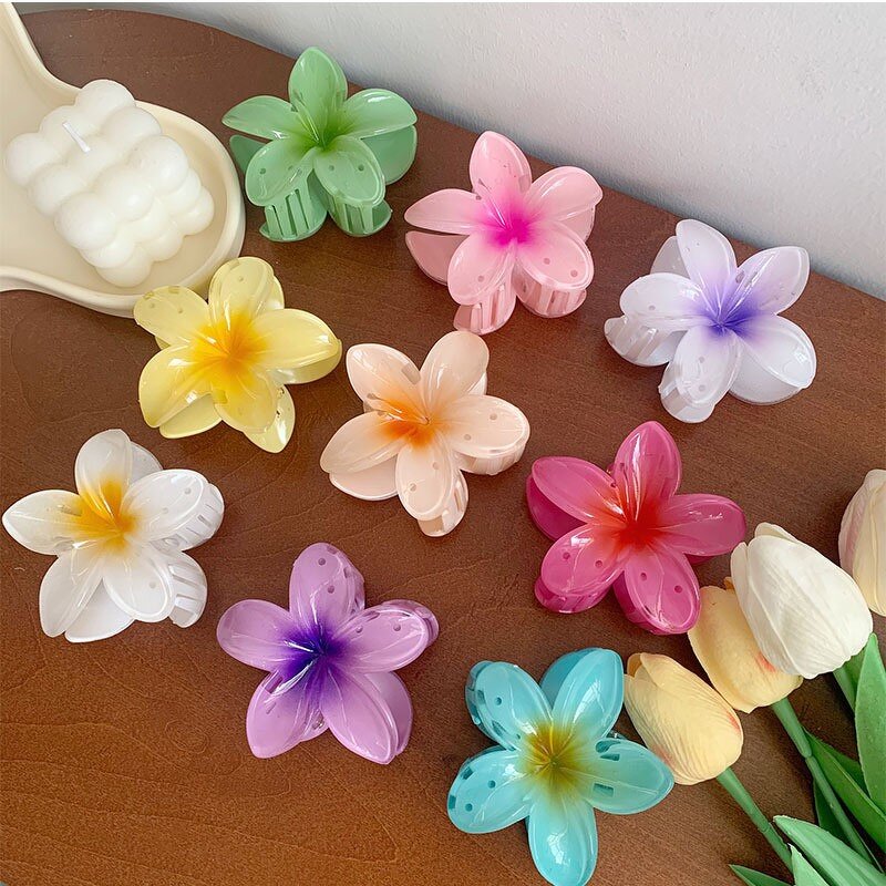 Hair Claw Clip Manufacturer - Nonslip Flower Hawaiian Plumeria for Thick Hair