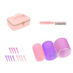 Hair Rollers Set Manufacturer - Pink Purple Jumbo with Spiral Self Grip