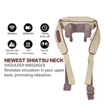 Shiatsu Neck Massage Belt - Electric Deep Tissue Heated Back Pain Relief Kneading