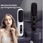 Hair Straightening Comb - Electric LCD Ceramic Negative Ion Cordless Brush