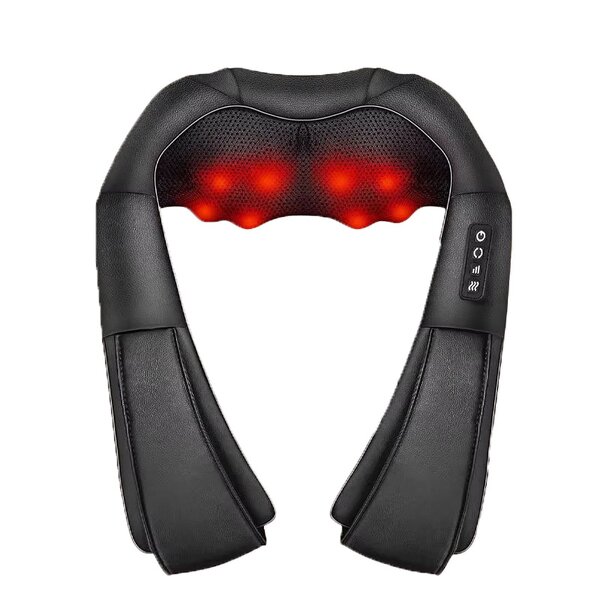 Shiatsu Neck Shoulder Massager - Electric Heated Vibration Back Pain Relief Portable