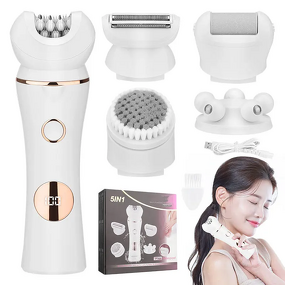 5 in 1 Women Epilator - IPX6 Waterproof Body Hair Removal Callus Remover