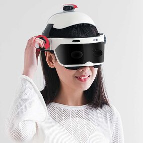 Head Massage Helmet - Vibrating Heat Compress Air Pressure Smart Eye Relax Device