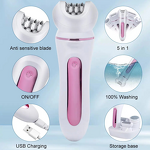 5 in 1 Women Epilator - Electric Razor Bikini Pubic Groin Hair Trimmer Shaver